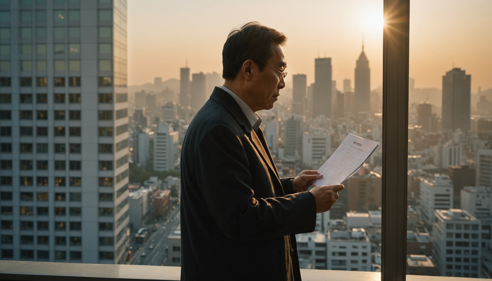 연말 납입 마감을 앞두고 달력을 확인하는 중년 남성