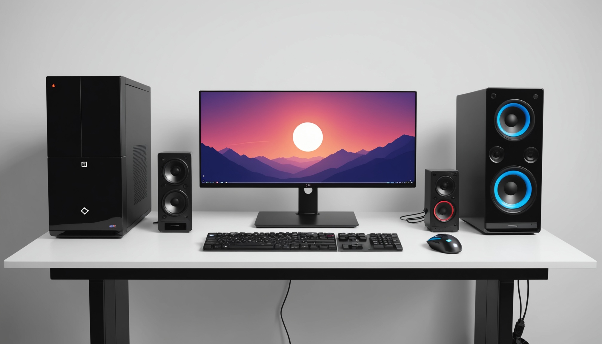 완성된 데스크톱 PC 셋업 전경