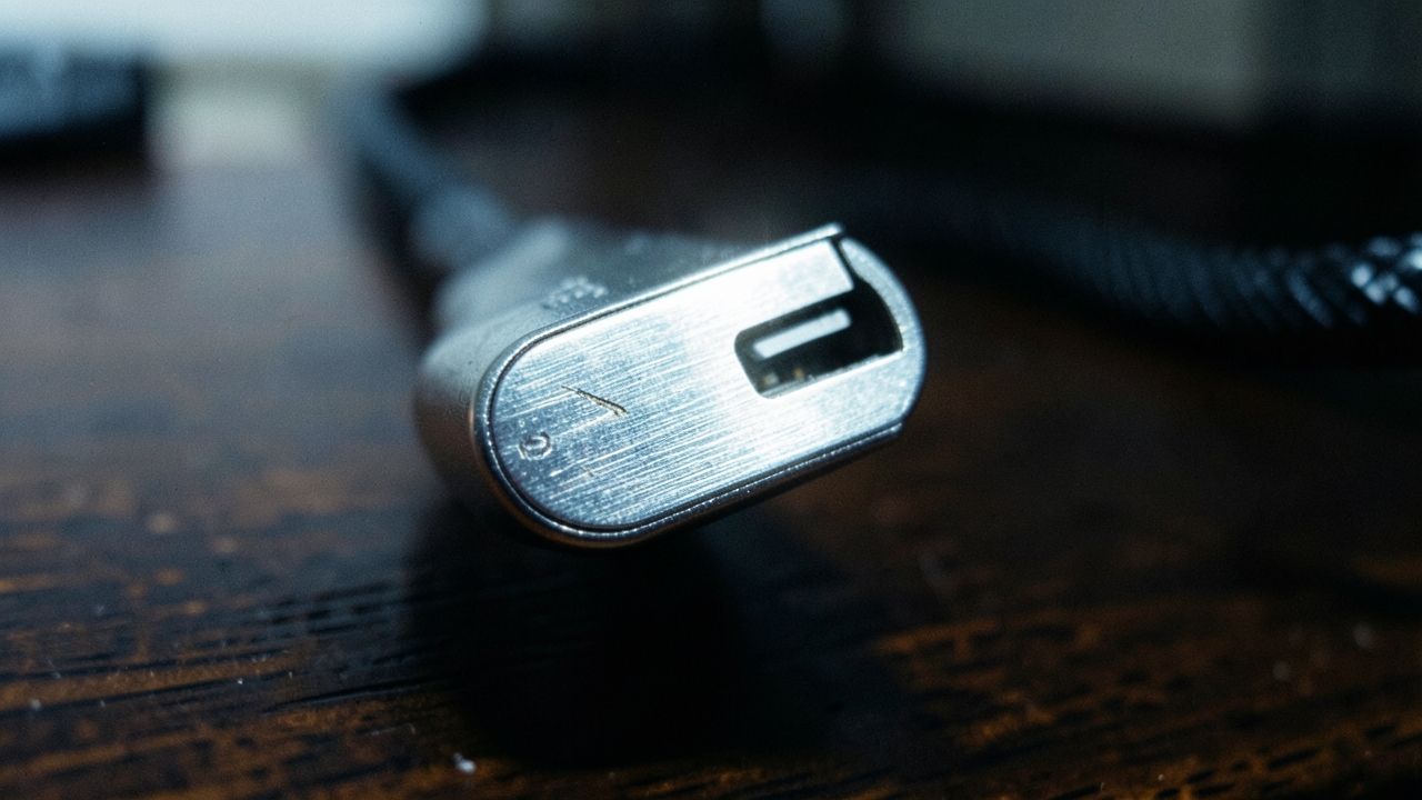 USB-C 커넥터 접점부를 극단적으로 확대한 클로즈업