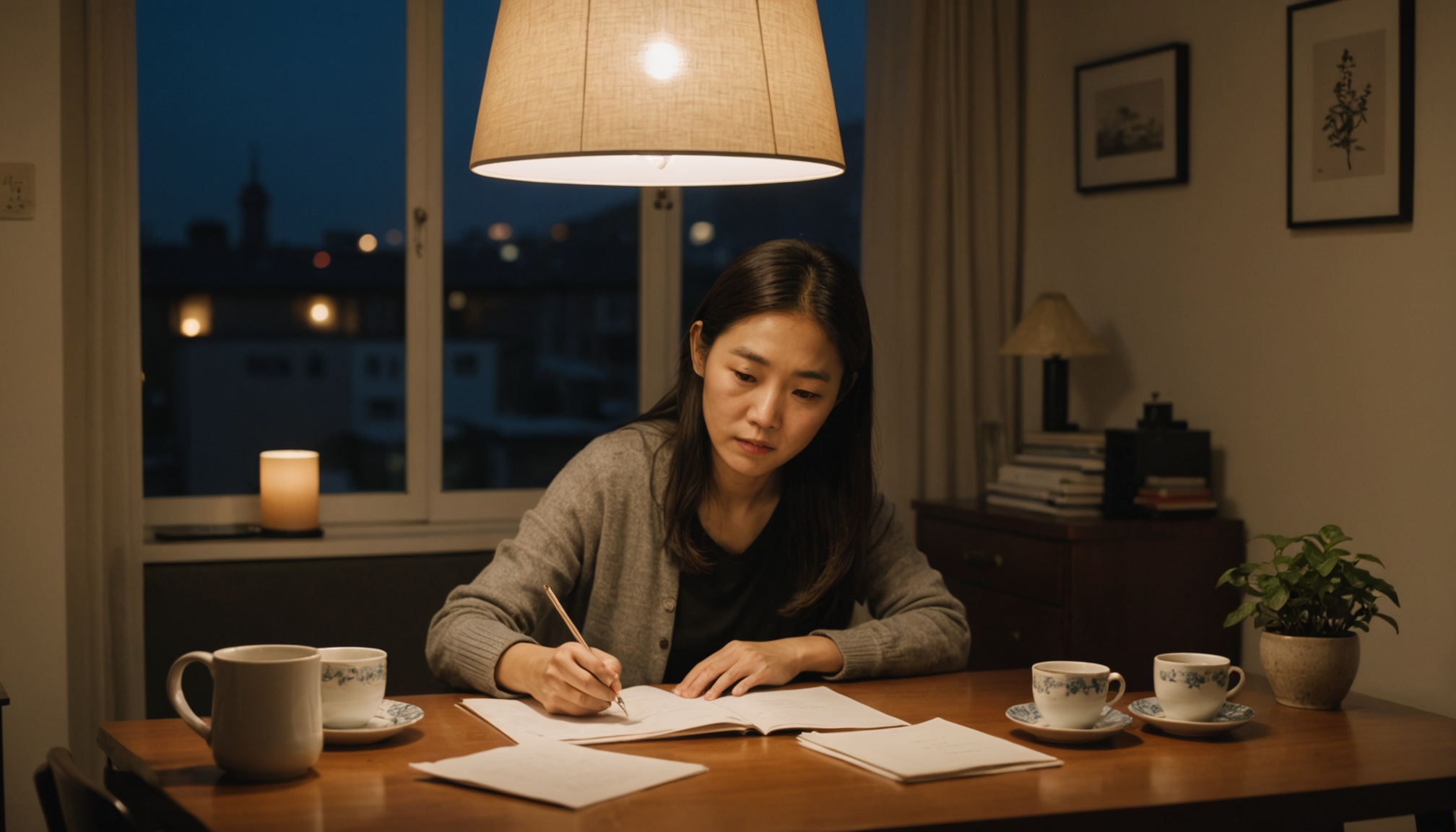 연말정산 서류를 정리하는 30대 여성